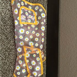 Floral Dog Raincoat with Yellow Trim